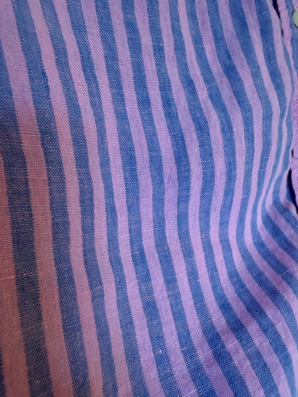 GAP Pink and Blue Striped Linen Button-Down Shirt - Picture 3 of 5